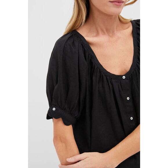 TUCKERNUCK Black Linen Tully Top Size XS NWT Retail $128 Tuckernuck - Picture 5 of 8